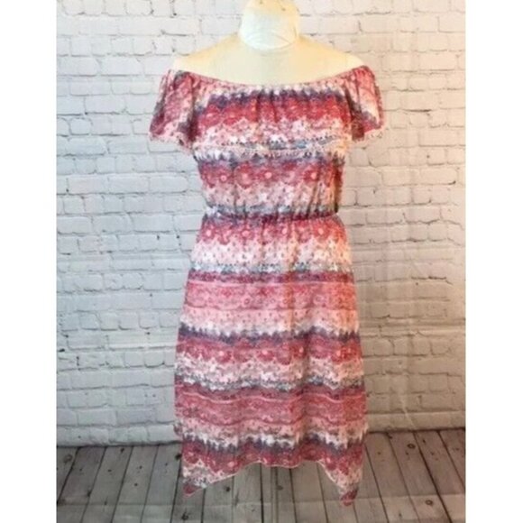 NOBO Dress Lace Over or Off the Shoulder Asymmetrical Hem 2X - Picture 1 of 6